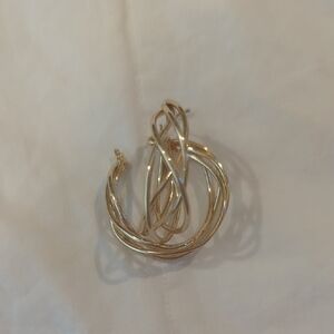 Elegant Gold Twisted Hoop Earrings